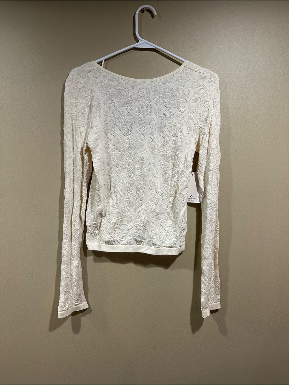 Pink Republic Cream Textured Long Sleeve Top